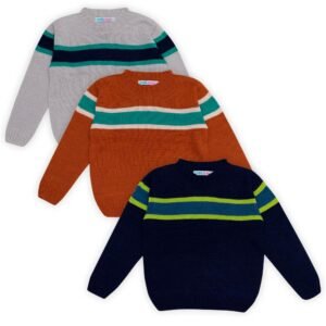 Blusa de tricot infantil listrada masculina