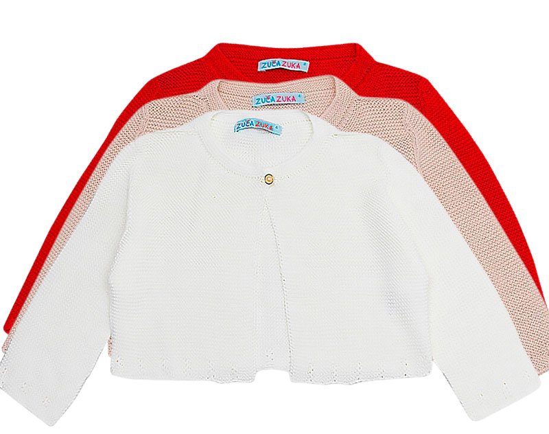 Bolerinho Tricot Infantil Feminino Botão Pérola